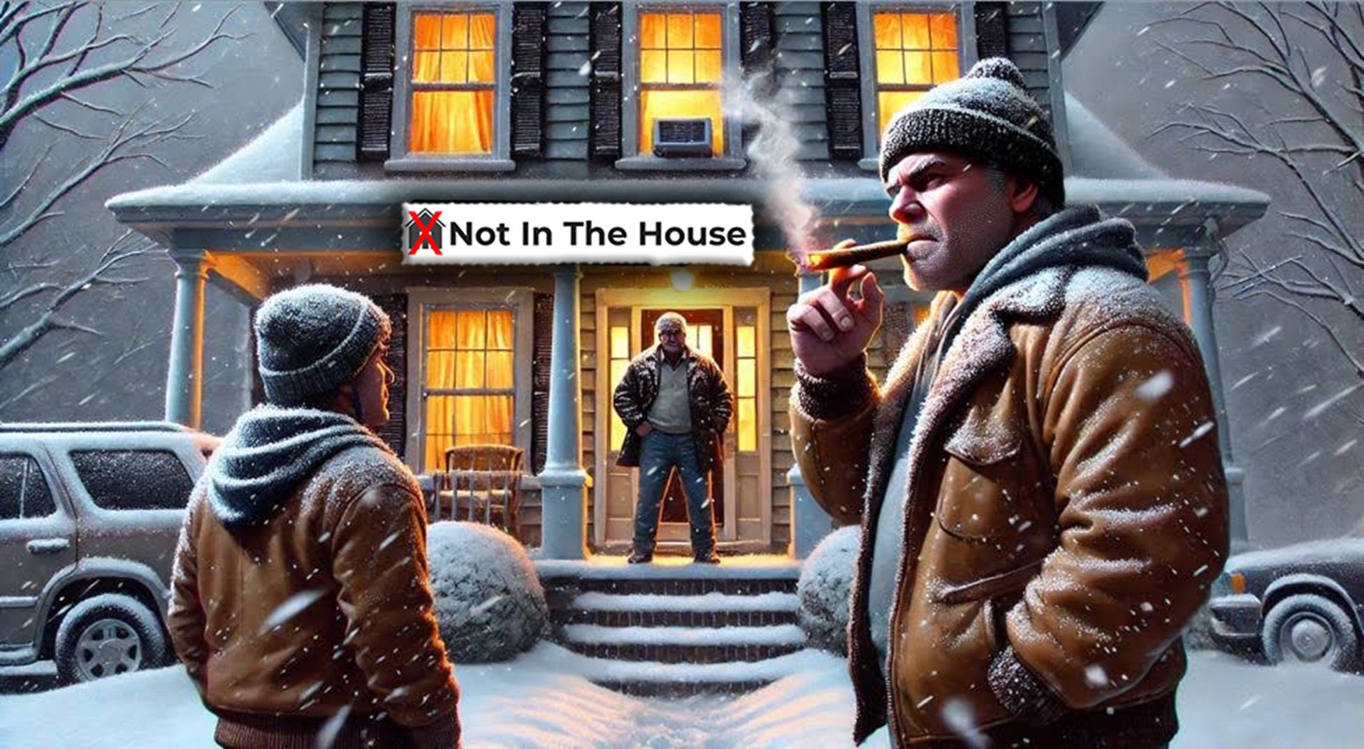 Snowy old house — Not In the House!